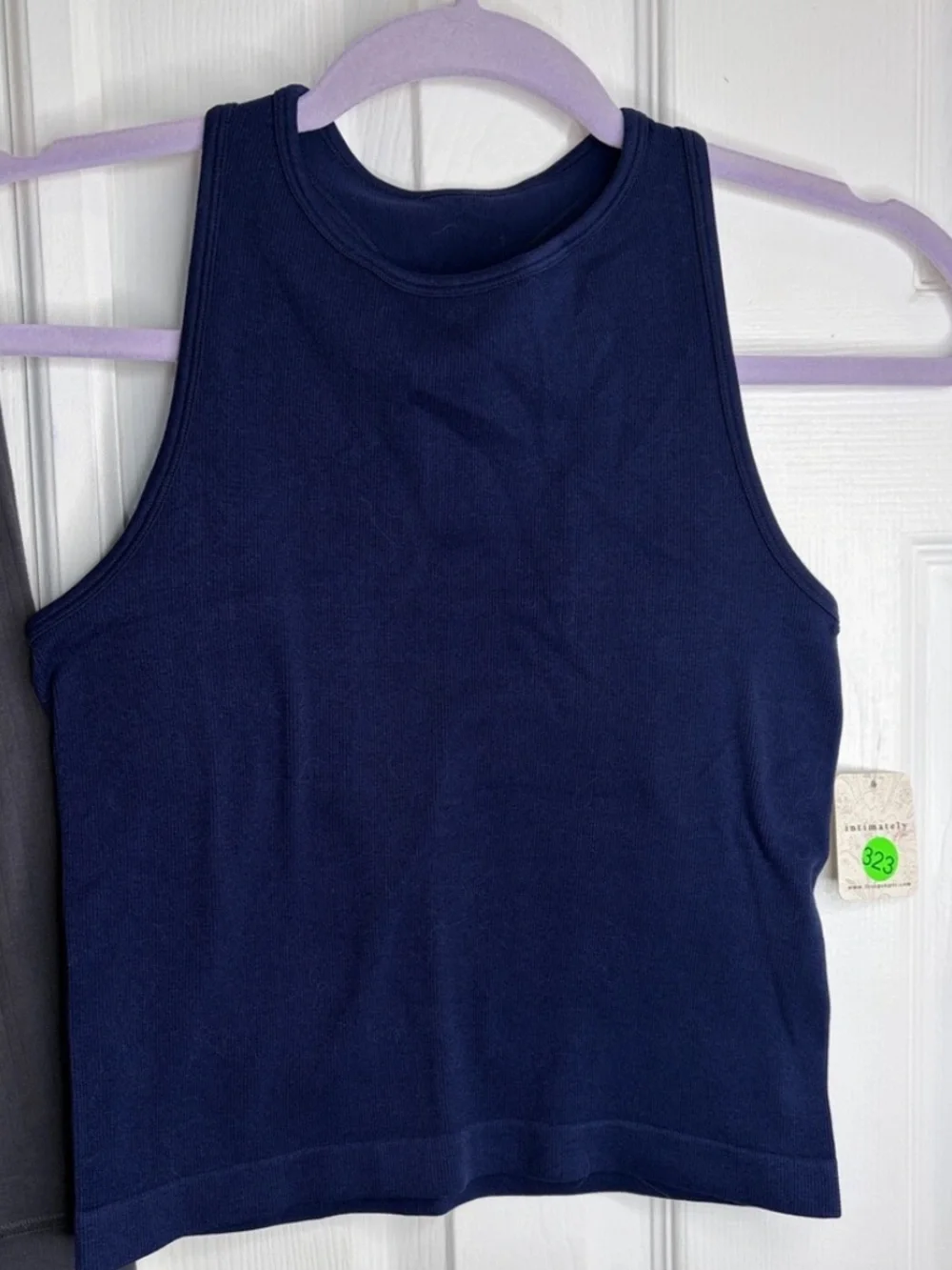 Intimately Free People Navy Ribbed Racerback Crop Tank Top  Seamless M/L